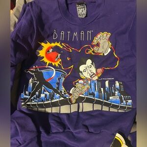 Deadstock Vintage 1993 DC Comics Batman Purple Long Sleeve Sweatshirt NWT